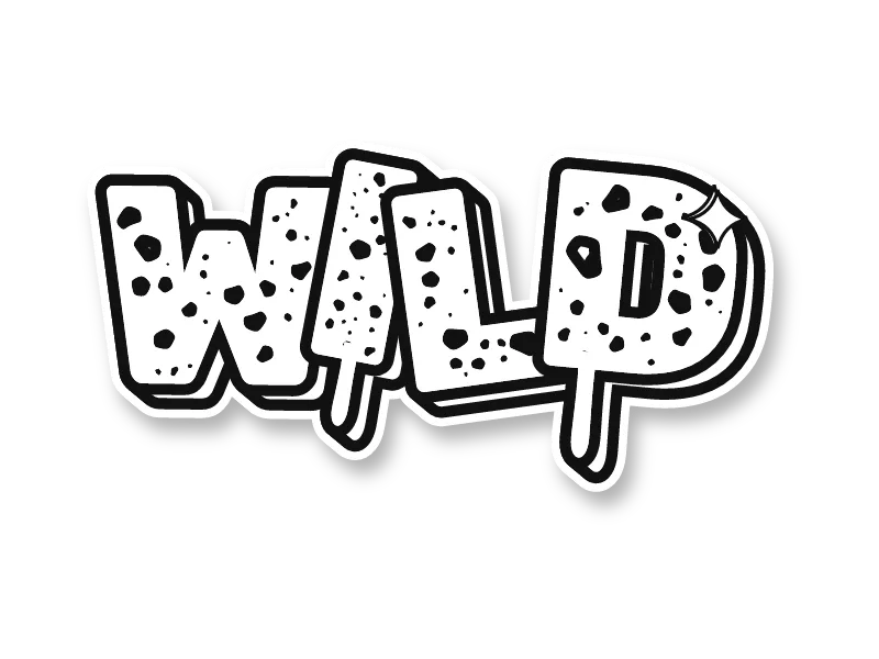 Wildstyle graffiti drawing of WILD to color in