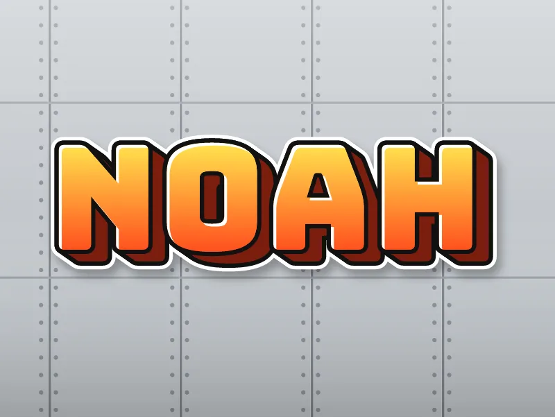 The name NOAH in yellow blockbuster graffiti