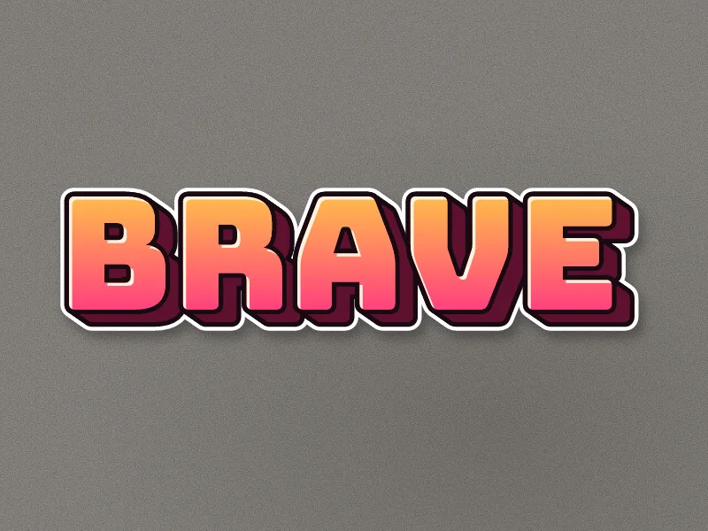 Blockbuster graffiti drawing of BRAVE in sunset colors