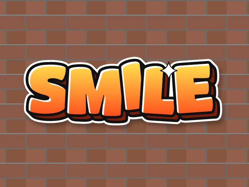 Graffiti drawing of SMILE in bubble letters on brick