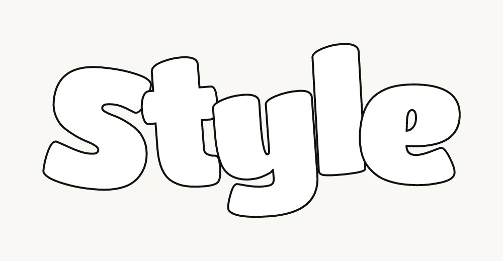 Step 2: soft round bubble shapes drawn around each letter of the word