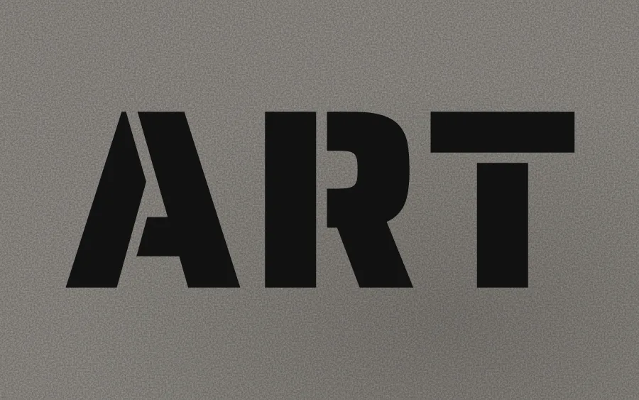 "ART" in stencil graffiti style
