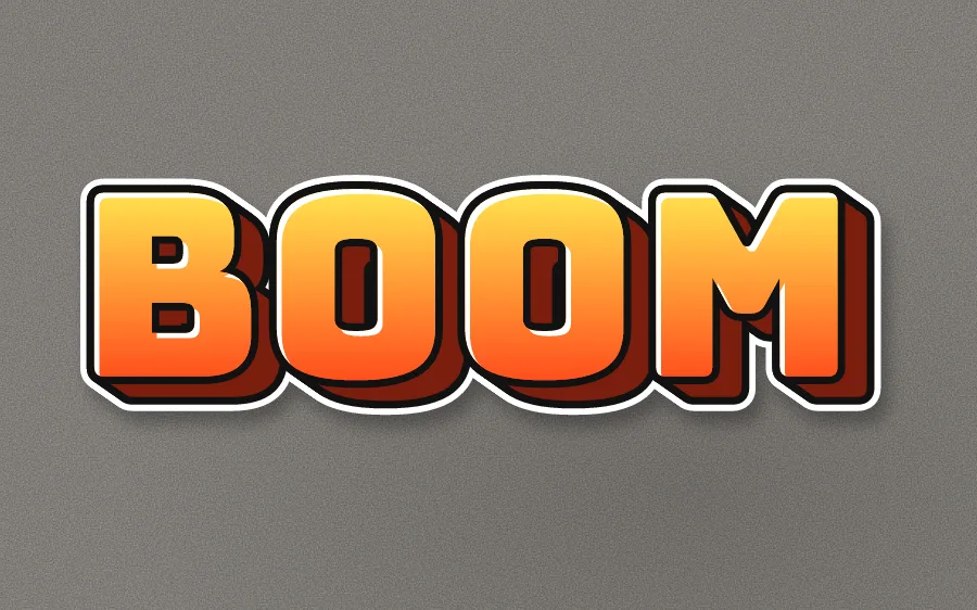 "BOOM" in blockbuster graffiti style