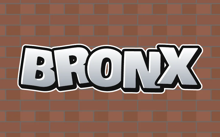 "BRONX" in throw-up graffiti style