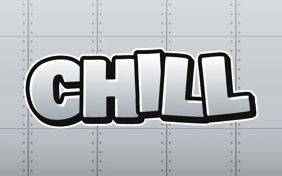 "CHILL" in throw-up graffiti style