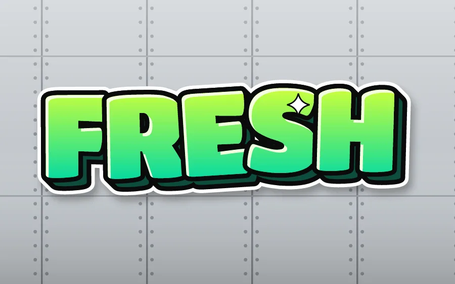 "FRESH" in bubble graffiti style
