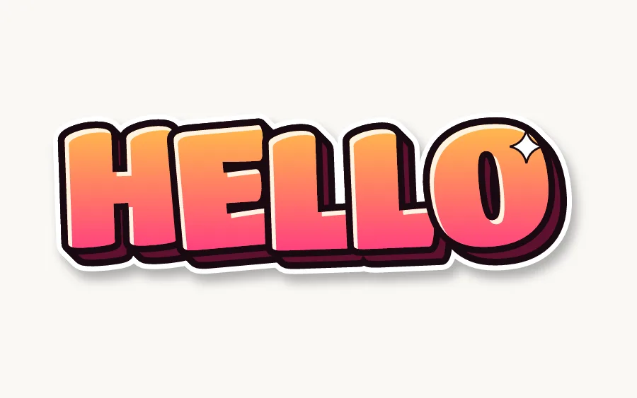 "HELLO" in bubble graffiti style