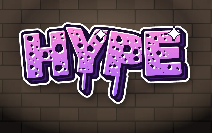 "HYPE" in wild graffiti style