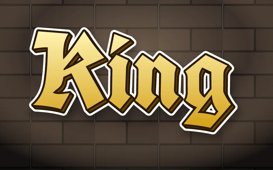"King" in old english graffiti style