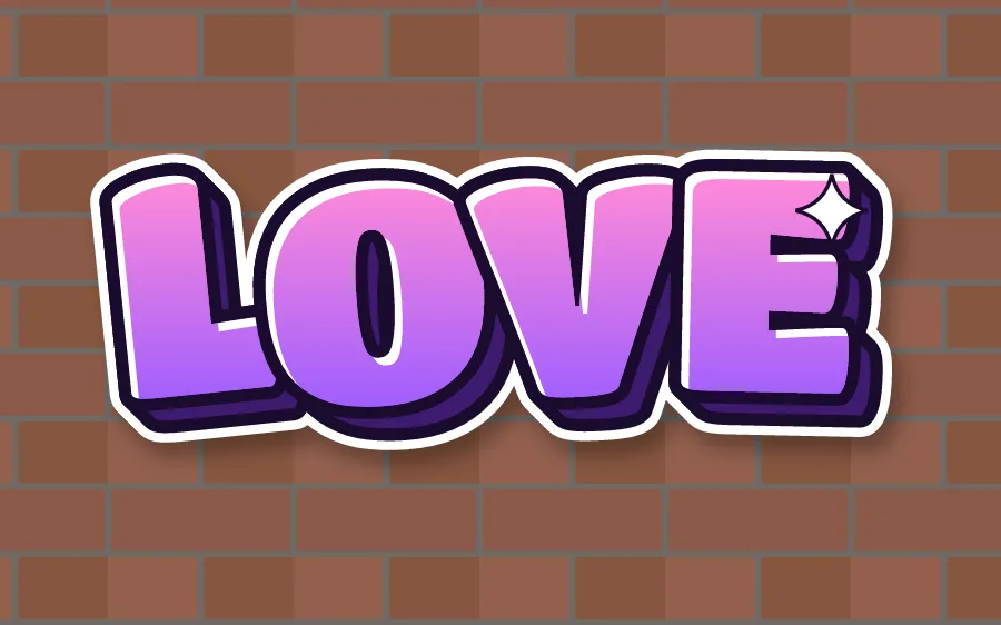 "LOVE" in bubble graffiti style