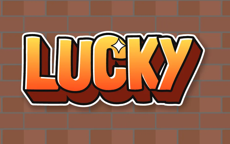 "LUCKY" in 3d graffiti style