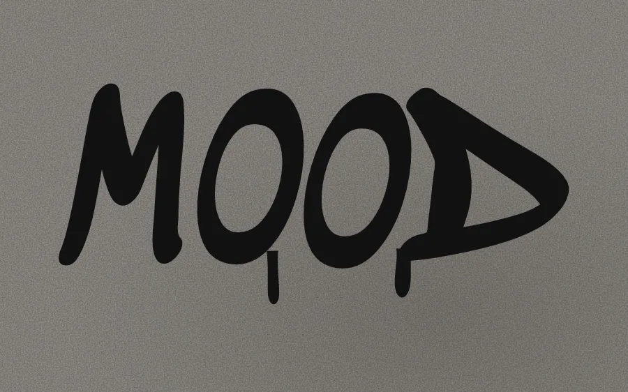 "MOOD" in tag graffiti style