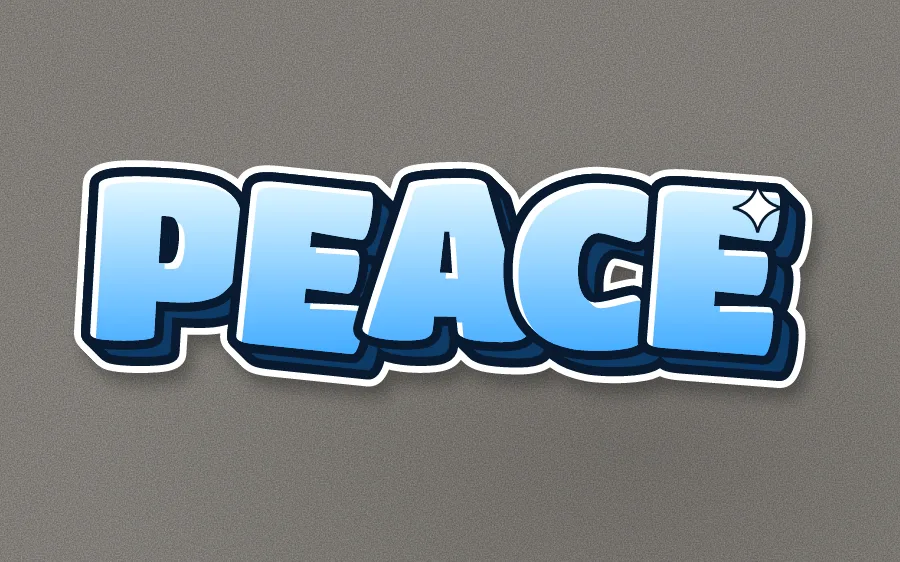 "PEACE" in bubble graffiti style