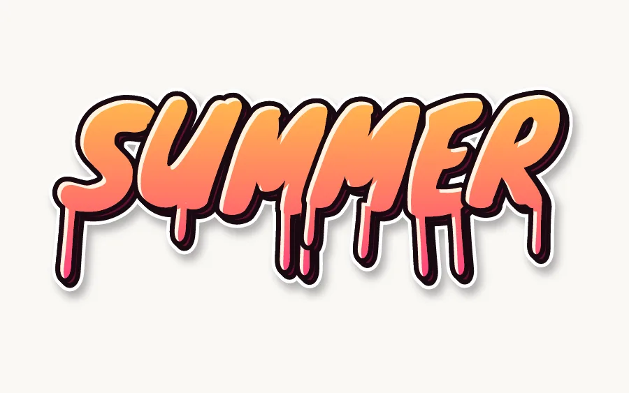 "SUMMER" in drip graffiti style