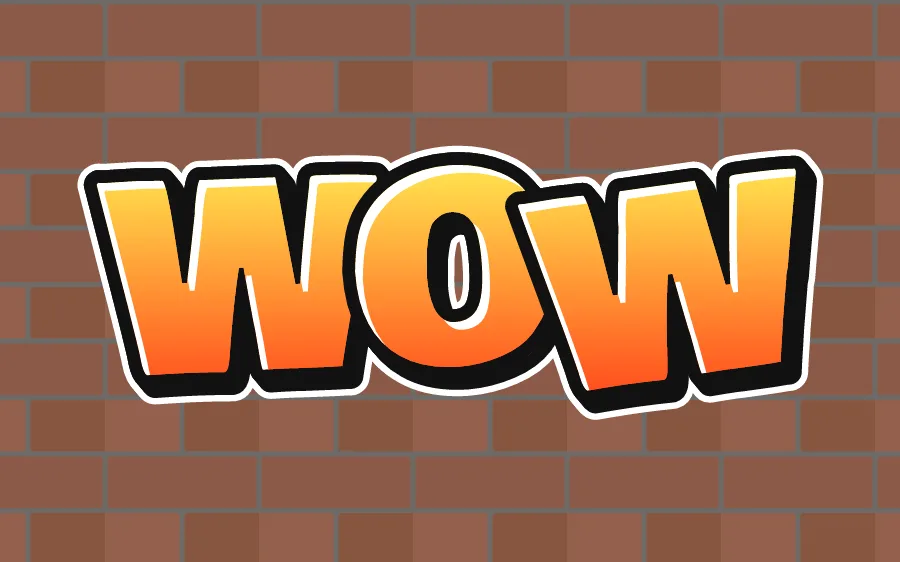 "WOW" in throw-up graffiti style