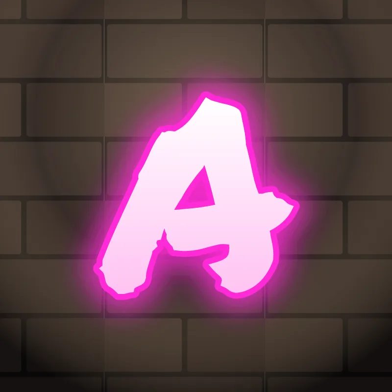 Neon graffiti letter A