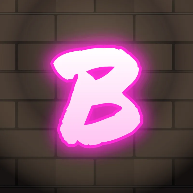 Neon graffiti letter B