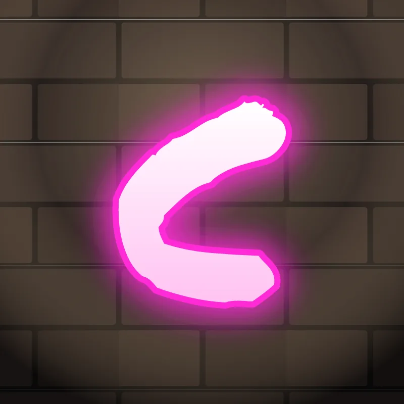 Neon graffiti letter C