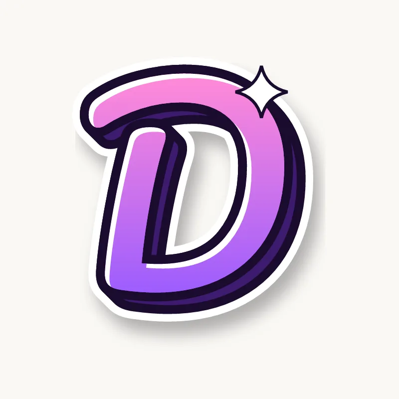 Cursive bubble letter d in round joined script