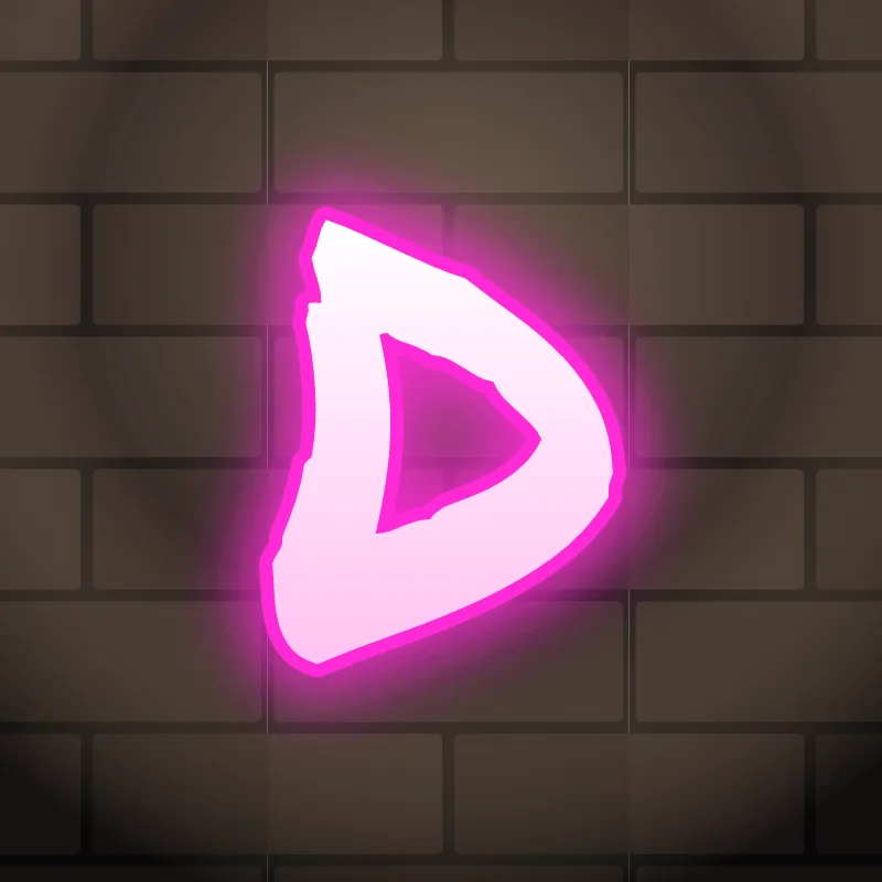 Neon graffiti letter D