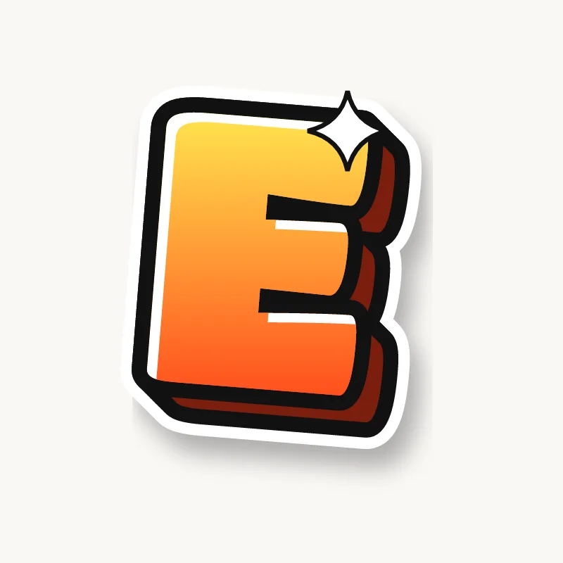 Bubble graffiti letter E
