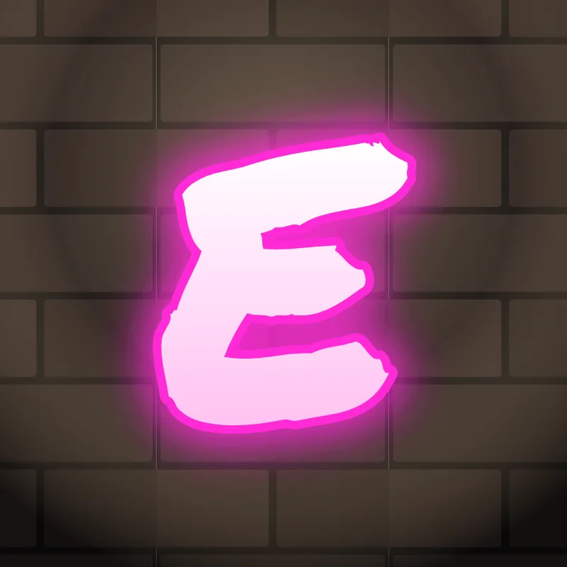 Neon graffiti letter E