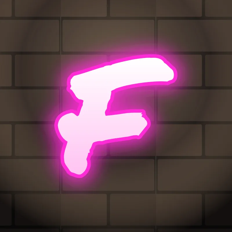 Neon graffiti letter F