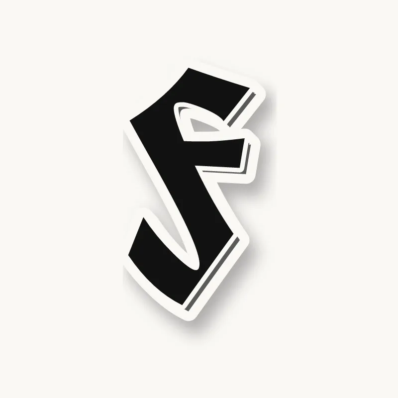 Old English graffiti letter F