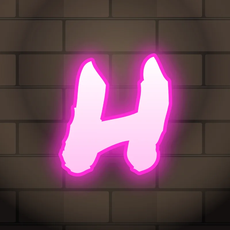 Neon graffiti letter H
