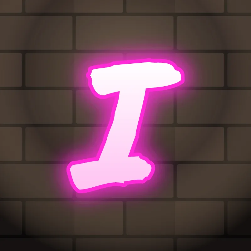 Neon graffiti letter I