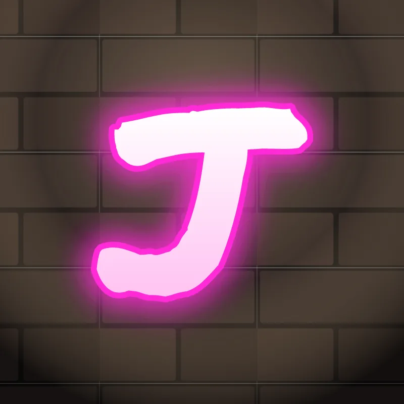 Neon graffiti letter J