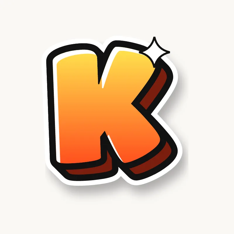 Bubble graffiti letter K