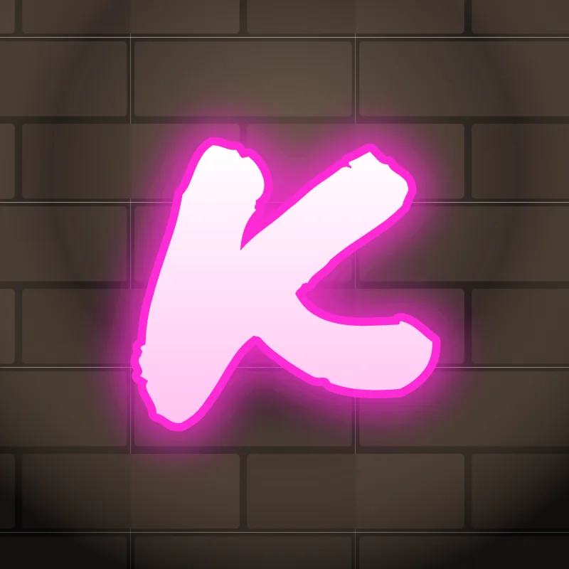 Neon graffiti letter K
