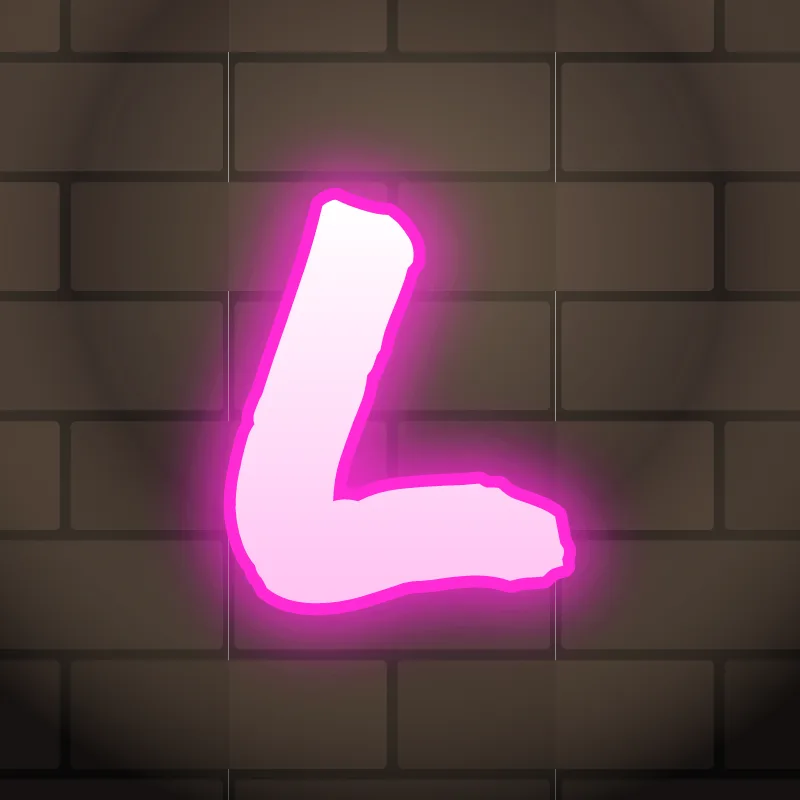 Neon graffiti letter L