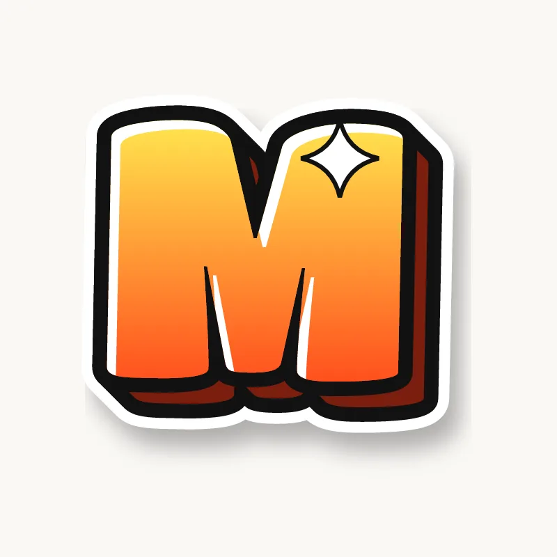 Bubble graffiti letter M