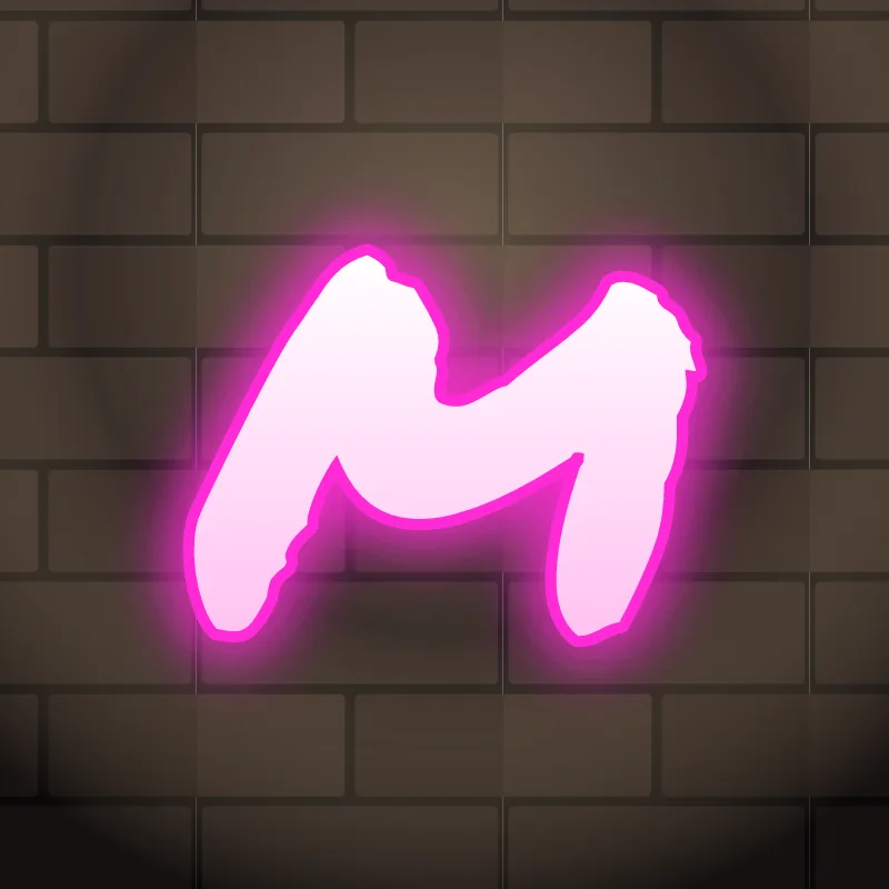 Neon graffiti letter M