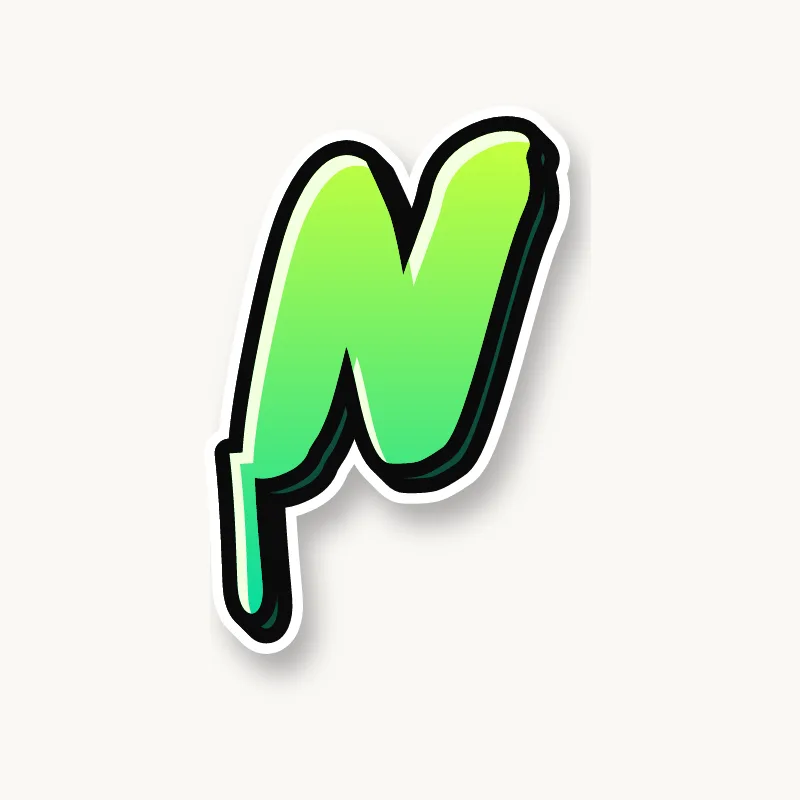 Drip graffiti letter N