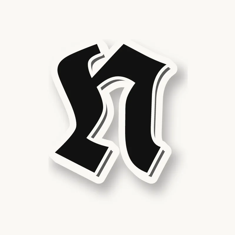 Old English graffiti letter N