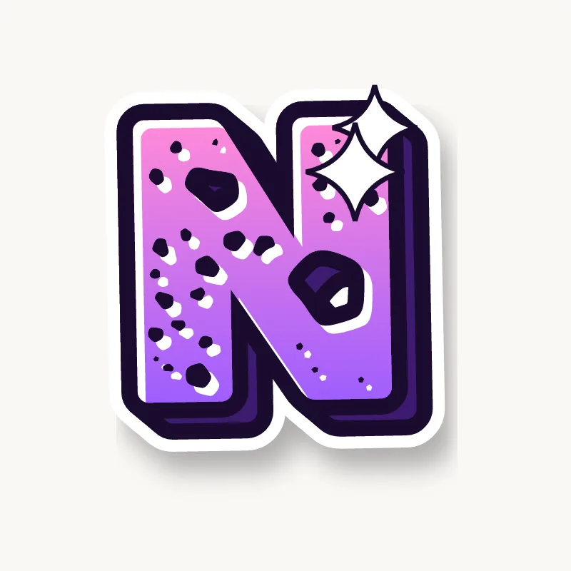 Wild graffiti letter N