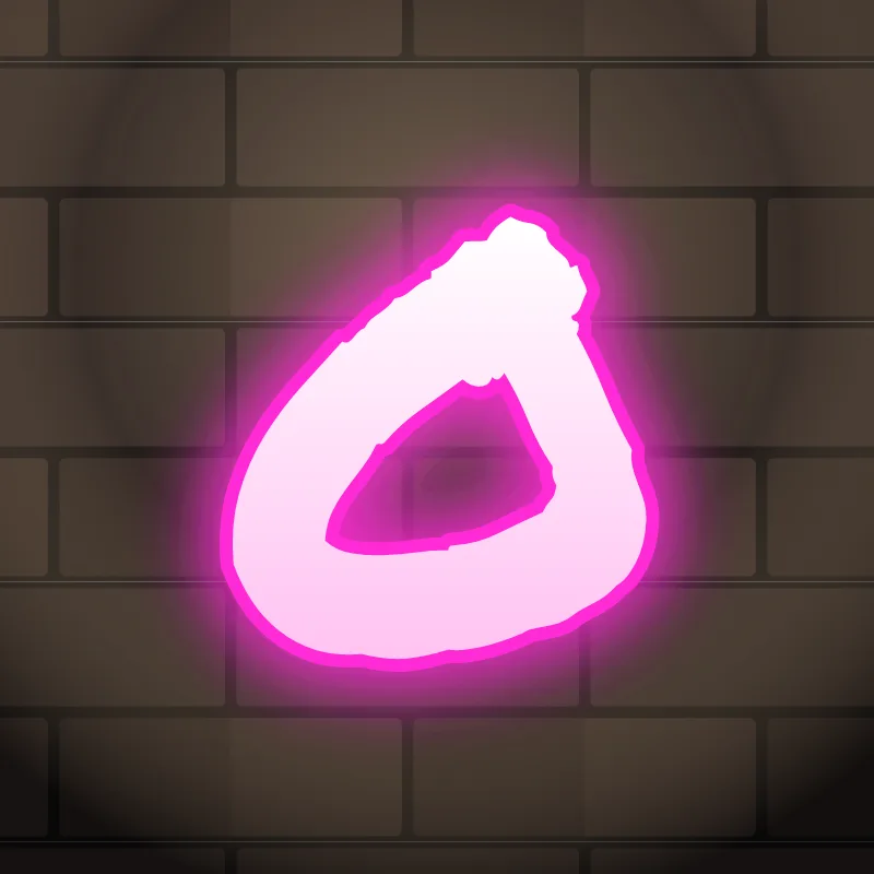 Neon graffiti letter O