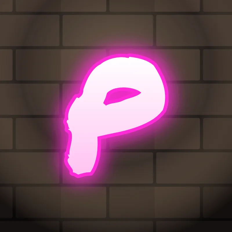 Neon graffiti letter P