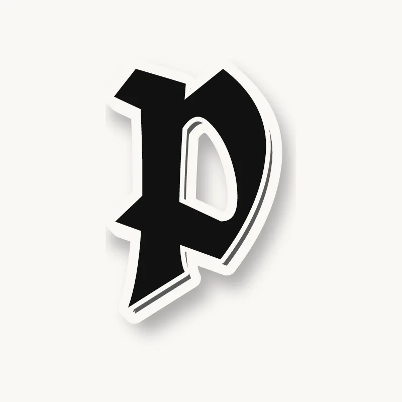 Old English graffiti letter P