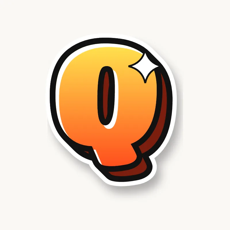 Bubble graffiti letter Q