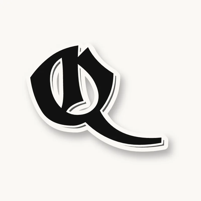 Old English graffiti letter Q
