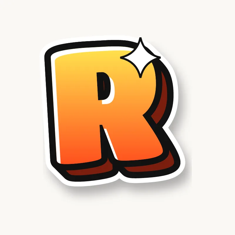 Bubble graffiti letter R