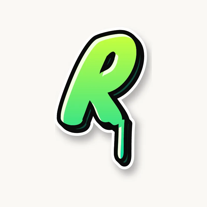 Drip graffiti letter R
