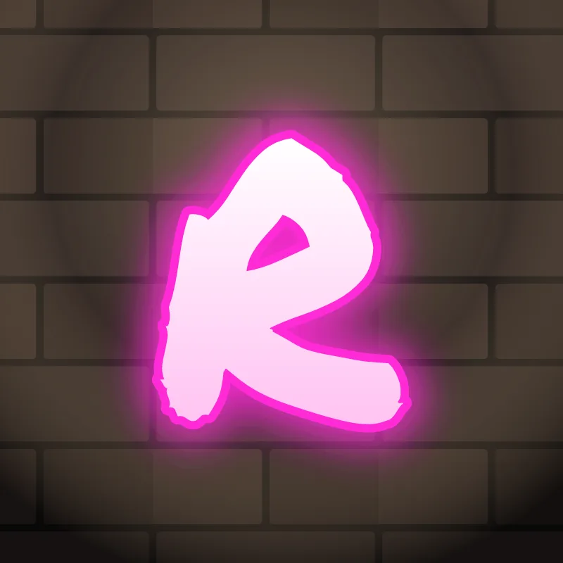 Neon graffiti letter R