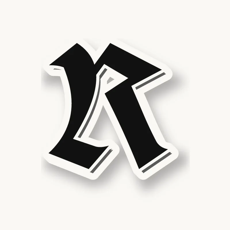 Old English graffiti letter R