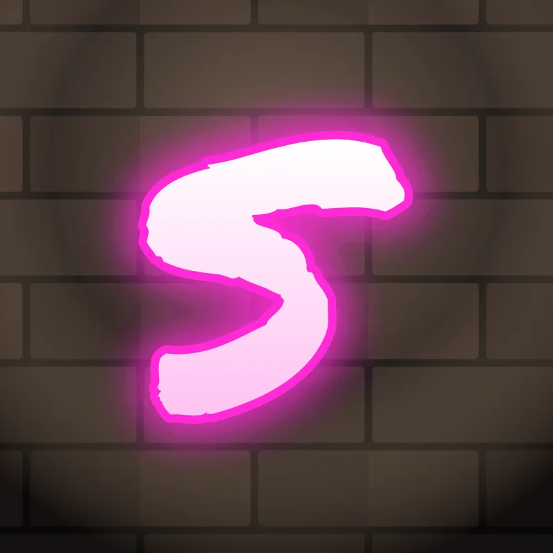Neon graffiti letter S