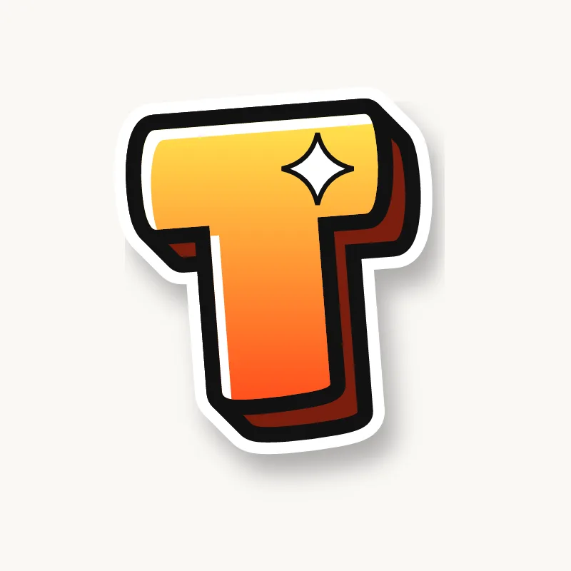 Bubble graffiti letter T